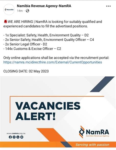 NamRA Vacancies 2023 Apply Online .